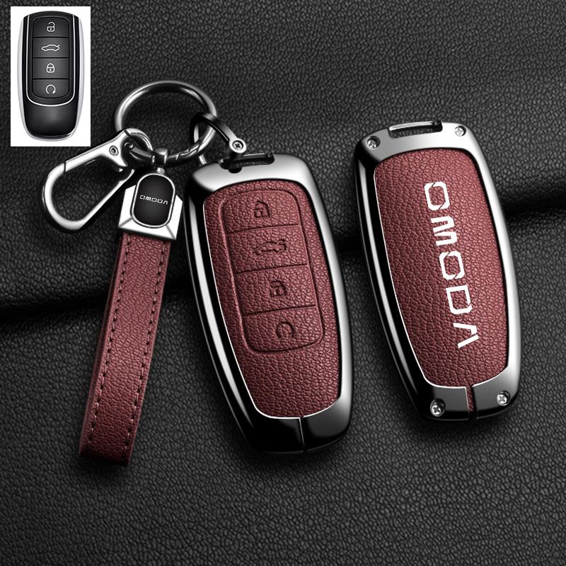 Кожаный чехол-брелок из цинкового сплава для автомобильного ключа, Для Chery Omoda C5 E5 C9 5 9 Ev Phev 7 8 Pro Plus, Защитная сумка-брелок, Автоаксессуары