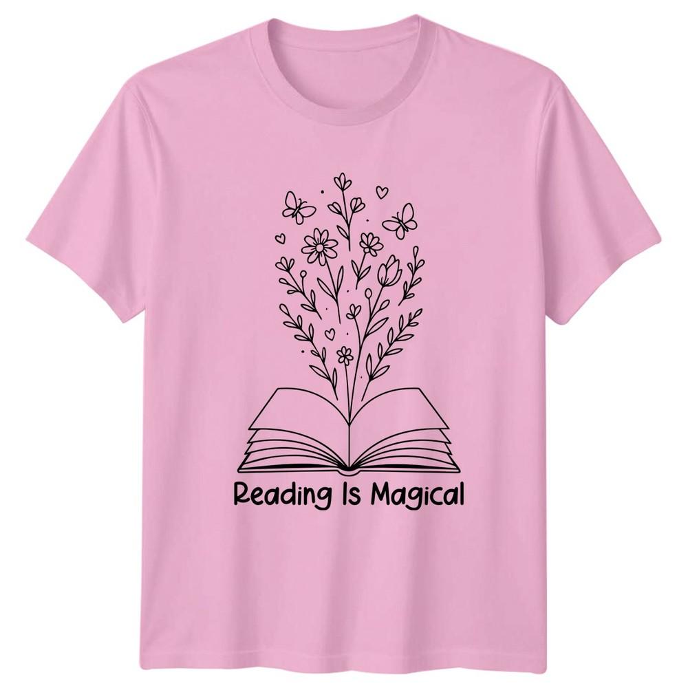Reading Is Magical TShirt Book Lover Floral Whimsical Birthday Gift