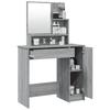 Makeup Table with Mirror Gray Sonoma 34 x 13.8 x 53.5 in (L x W x H)