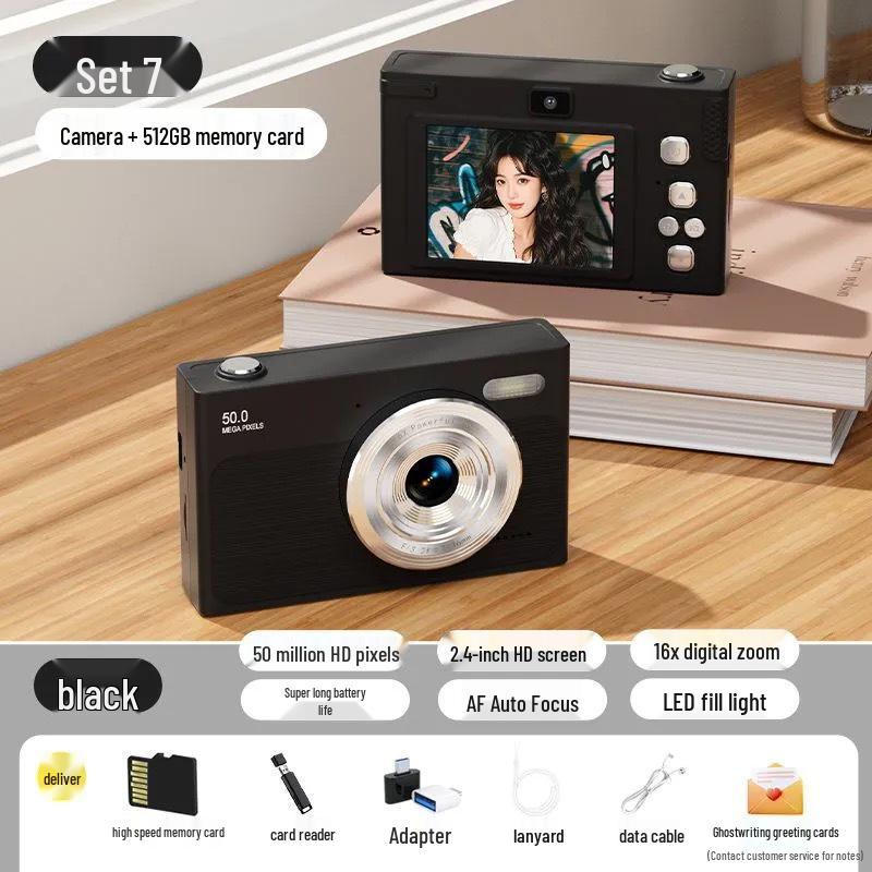 HD Dual-Camera Retro Digital Student Camera for Selfies and Travel