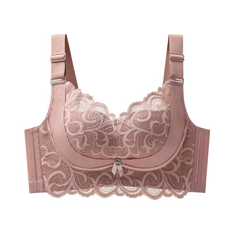 Кружевной бюстгальтер с эффектом пуш-ап, женский регулируемый бюстгальтер без косточек, с верхней поддержкой, предотвращающий провисание груди, утягивающее нижнее белье большого размера