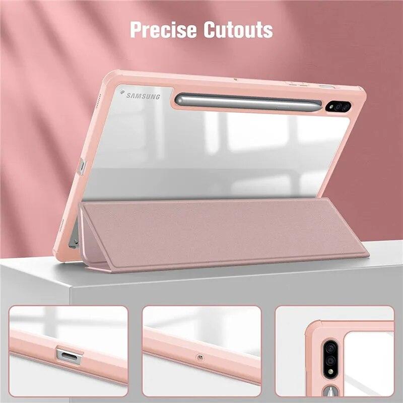 Кожаный чехол с карандашом для планшета Samsung Galaxy Tab S9FE S6 Lite 10,4 S8 Plus S7 FE 12,4 S8 Ultra 14,6, противоударный чехол для Samsung A8