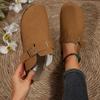 2025 Brand Shoes for Women Closed Toe Women's Slippers Belt Buckle Outdoor Best Seller Plus Size Solid Flat Slippers