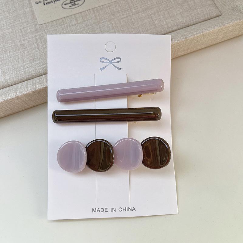 Инс Красочный Круглый Набор из Трех Предметов Заколка Мода Простой Темперамент Женская Челка Боковая Заколка Аксессуары для Волос