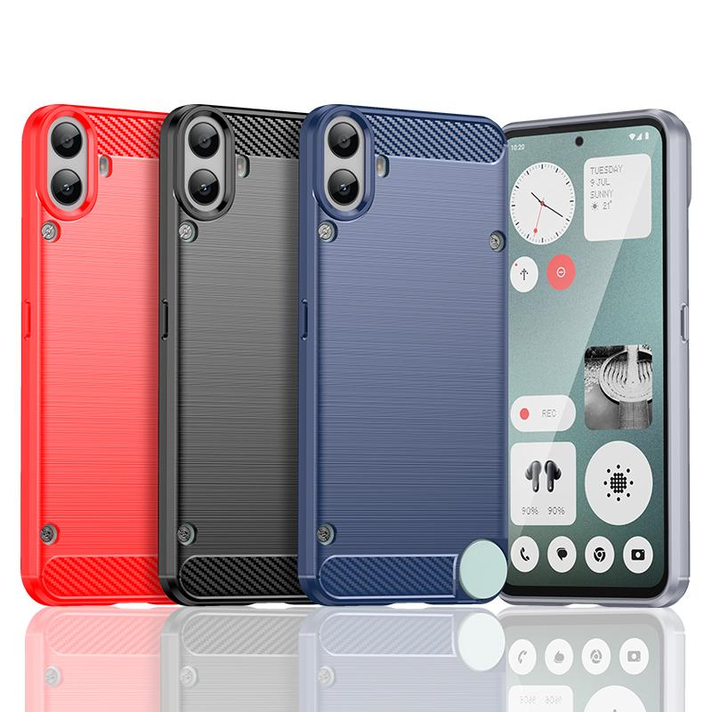 Для чехла Nothing CMF Phone 1 Чехол Nothing CMF Phone 1 Противоударный силиконовый чехол из углеродного волокна для чехла Nothing CMF Phone 1