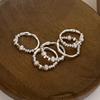 Light Luxury Minimalist Design Rings Irregular Personality Rings Pearl Finger Rings  For Women