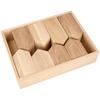Wooden Decoration - ARTEMIO - Houses + Tray - 8 Pieces - Customizable - Mixed