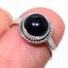 Natural Black Onex Gemstone Handmade 925 Solid Sterling Silver Ring Size 6 K1G08