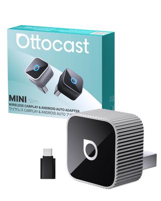 Ottocast Mini Slim Ottocast Mini CarPlay Android Auto Беспроводной USB Автомобильный Адаптер, Новейший 2025