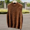 Women's Pure Cashmere Sleeveless Knit Vest with Half-High Neck - Perfect for Autumn/Winter Layering