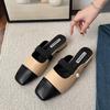 Baotou Half Slippers Women's Outer Wear 2025 Summer New Fashion Velcro Thick Heel Muller Cool Slippers
