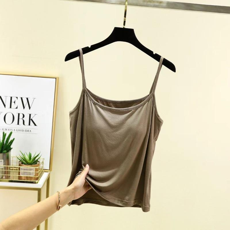 Модальные топы на бретелях-спагетти, базовый танк-топ без рукавов, однотонная женская летняя майка, подходящая ко всему