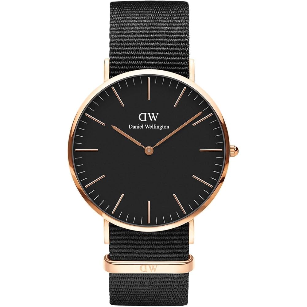 Мужские часы Daniel Wellington Classic Black Cornwall 40 мм Стильные Деловые Часы Черные