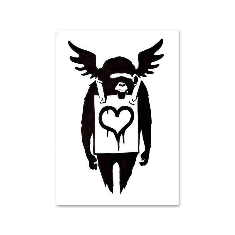 Граффити Бэнкси, красный воздушный шар, плакат, принты, абстрактные фигуры, картина на холсте, настенное искусство, картина для офиса, коридора, домашнего декора