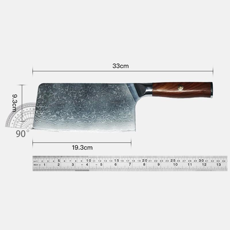 7.5 Inch Chopper Knife 67-layer Damascus VG10 Steel Blade Rosewood Handle Sharp Cleaver Slicing Kitchen Knife Meat Poultry Tools
