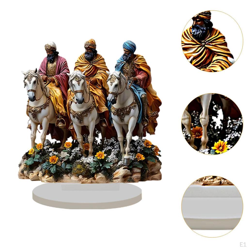 Table Ornament Decoration Versatile Festival with Base, Lightweight Party 2D Flat Acrylic Figurine