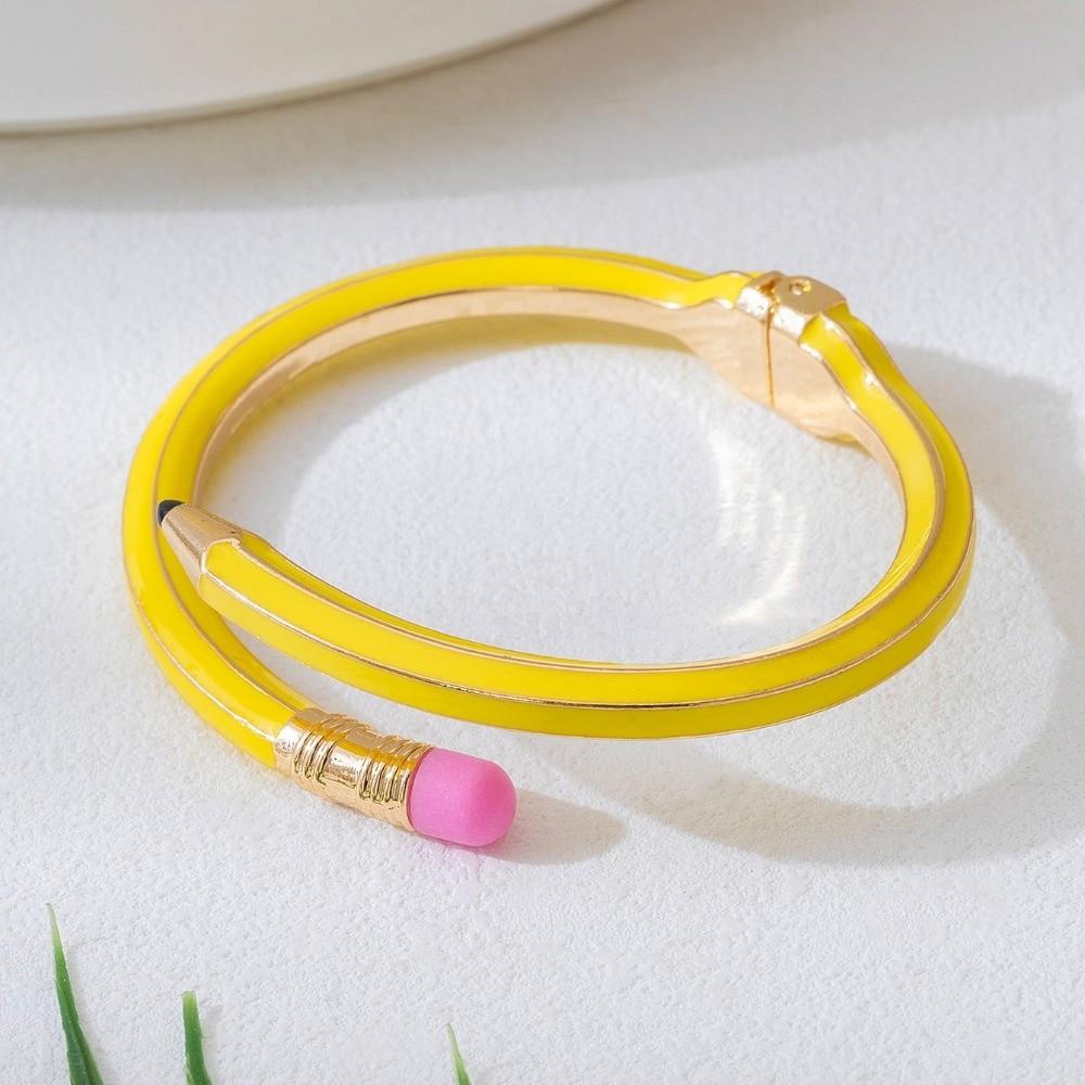 Shiny Glitter Pencil Bangle Trendy Fashion Cuff Bracelet Cute Cross Enamel Bracelet  Daily