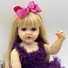55cm Full Vinyl Body Reborn Doll Betty Beautiful Princess Girl Simulation Baby Doll Wear Noble Elegant Purple Gauze Skirt Children Play House Bath Toy