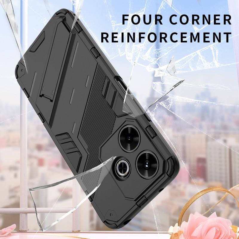 Для Poco M6 Чехол Для Xiaomi Poco M6 4G Чехол 6,79 дюйма Панк Броня Ударопрочный Жесткий Резиновый Кронштейн Бампер Для Xiaomi Poco M6