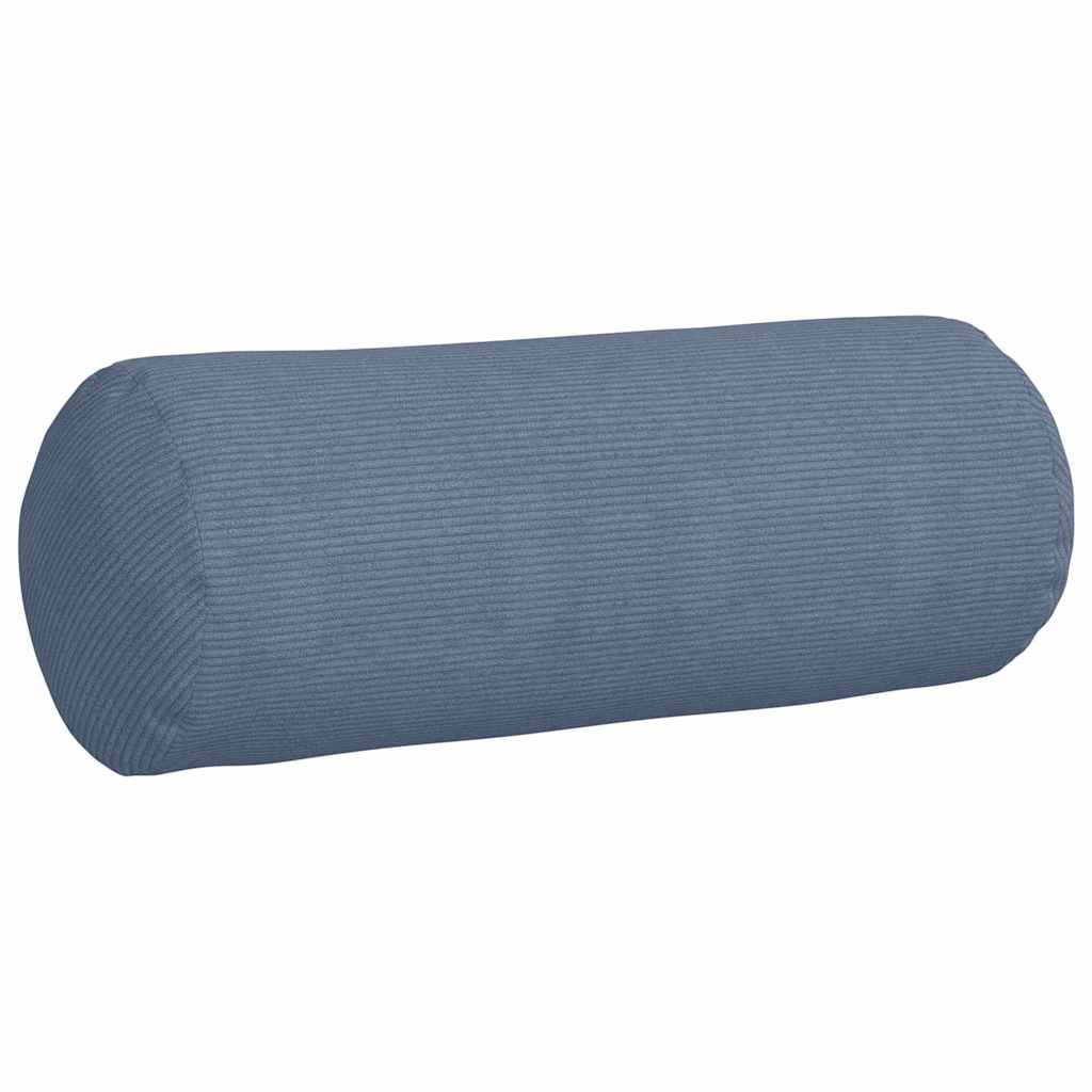 Bolster Cushions 2 Pieces Blue Ø 25 x 70 cm Cord Fabric