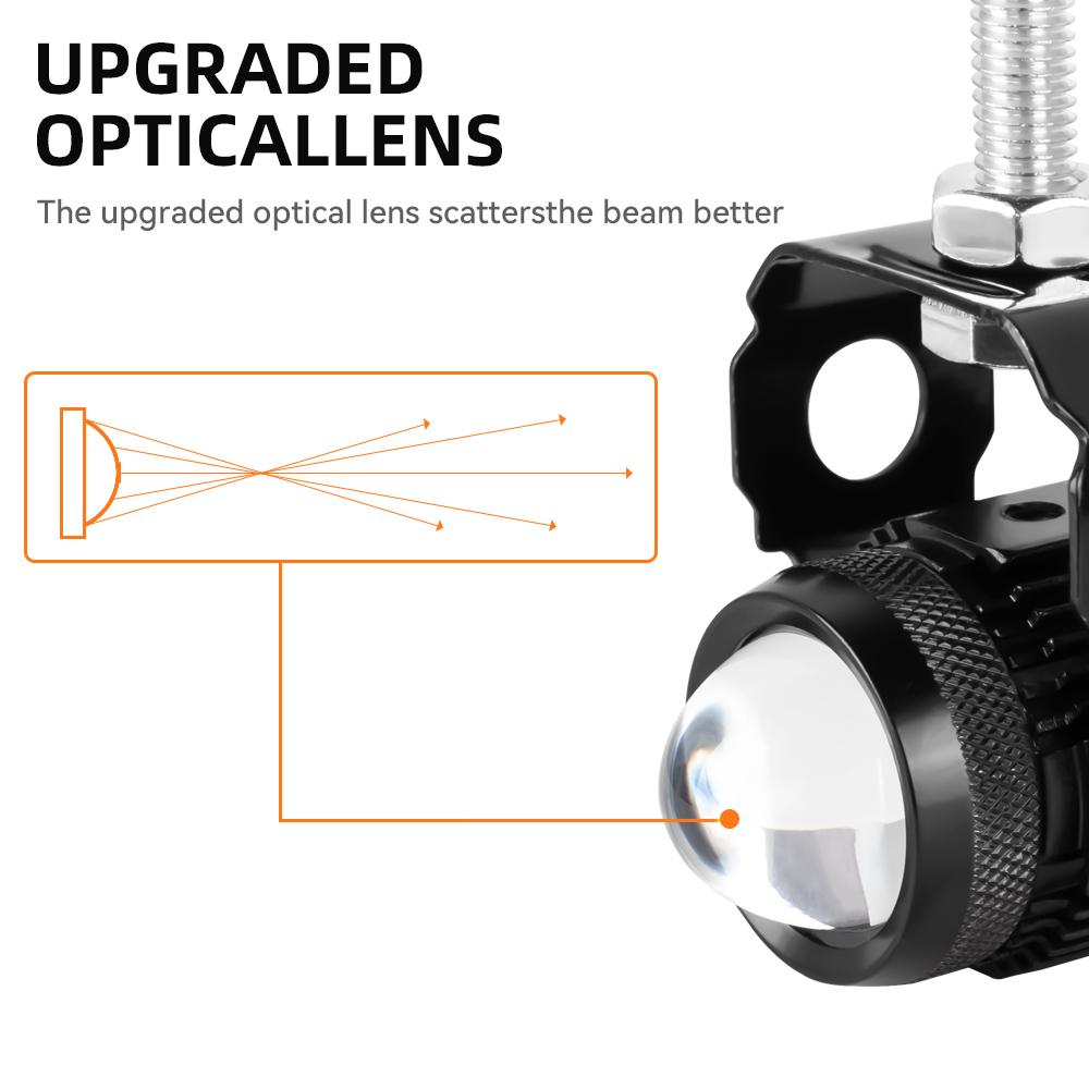 2 шт. мотоциклетная мини-фара дальнего света универсальная двухцветная фара для квадроцикла, скутера, вспомогательная фара, аксессуары для противотуманных фар