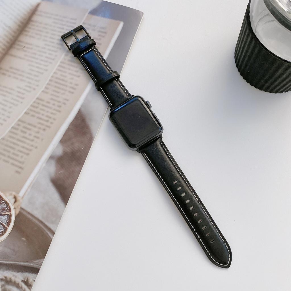 Подходит для Apple Watch10 Apple Watch Поколение Iwatch98765 Поколение Se Автомобильная Линия Кожаный Ремешок Для Мужчин И Женщин