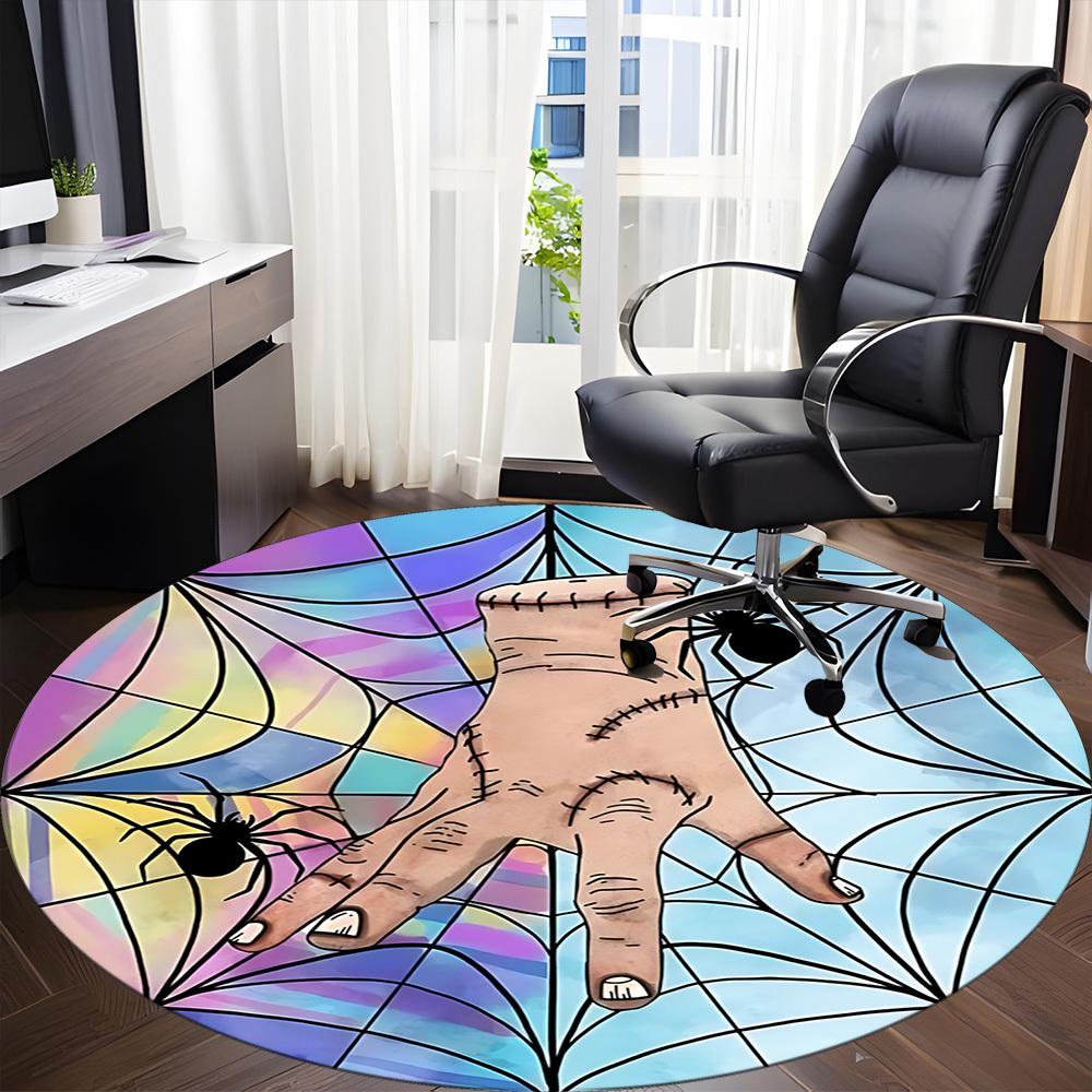 1pc Wednesday Office Round Area Rug, Indoor Mat Suitable For Office,Bedroom Living Room Home Decor, Room Deco a0926168