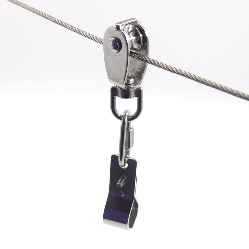 2~20Pcs SS304 Stainless Steel Pulley Telescopic Sunshade Net Installation Parts Sun Shade Nets Accessories M15 Movable pulley