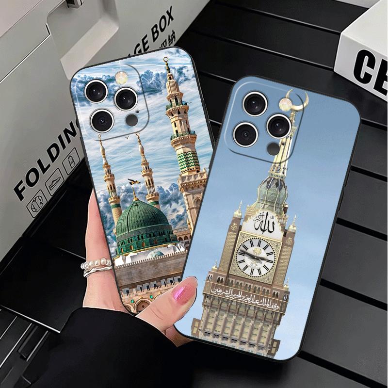 Islam Muslim Mosque Soft Phone Case for iPhone 16 16E 17 Air 15 Pro Max 14 Plus 13 Mini 11 12 7 Black Cover Back Shell