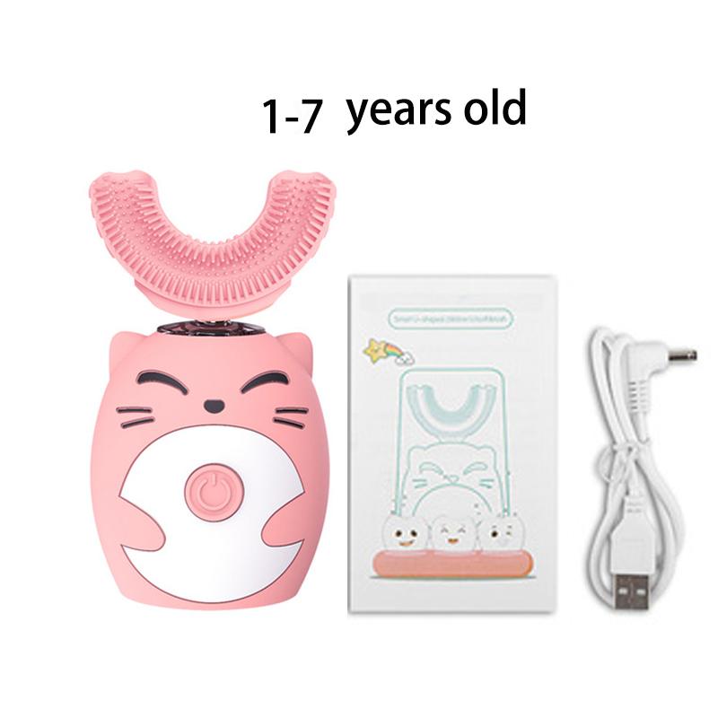 Child's Sonic Electric Toothbrush Silicone Children's 360 Degrees Automatic USB Rechargeable Smart Kids Toothbrush U Shape