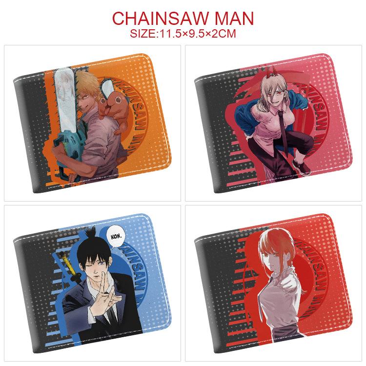 Chainsaw Man Anime Wallet Portable Large Capacity Full Color Folding Leather Purse Unisex Coin Bag