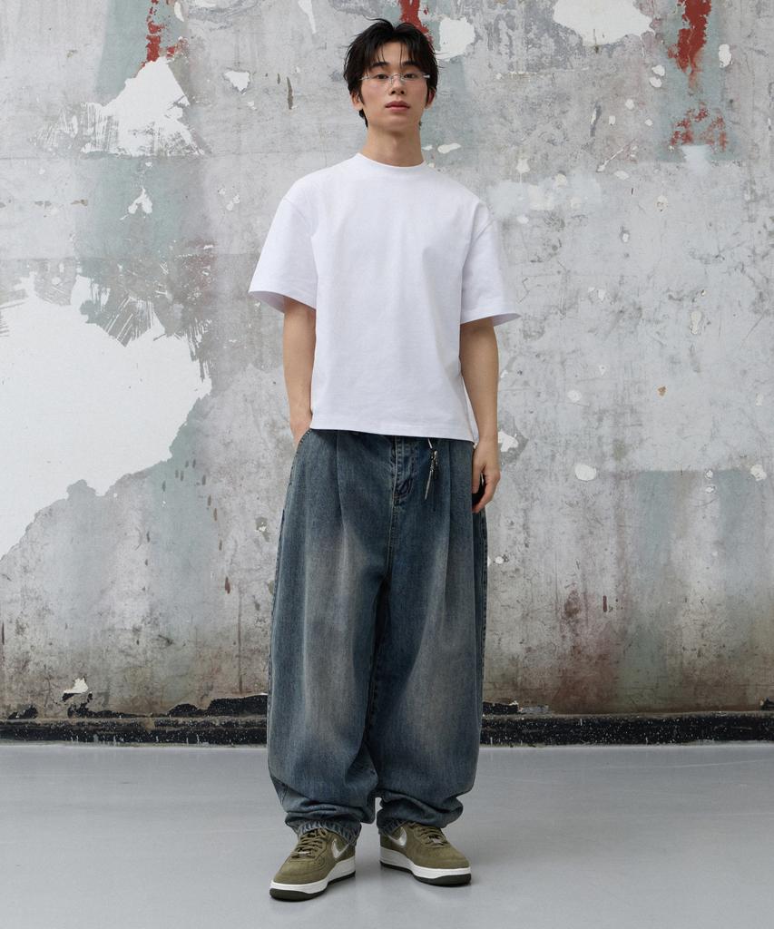 AGOD Back Incision Crop Half T-Shirt [White]