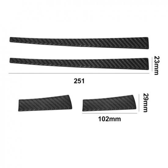 4Pcs Carbon Fiber Rearview Mirror Cover Trim Strip For Toyota Hilux 2015-