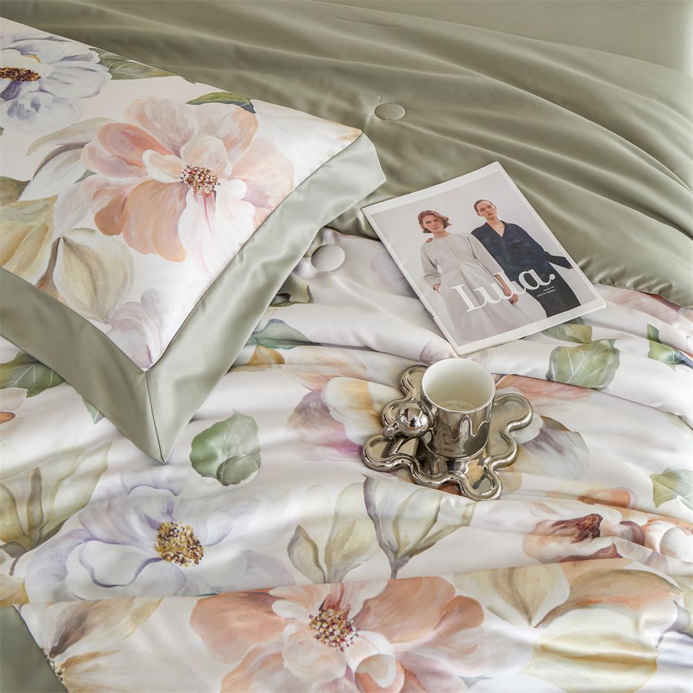 Mei Yun Ge washed silk digital printed corner style summer quilt