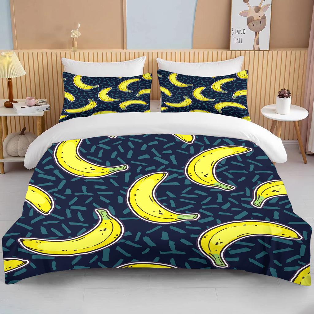 10 Sizes Fruit Pattern Bedding Three Piece Set King Size Double Bedding Set Microfiber Duvet Cover Set Queen Duvet Cover Set