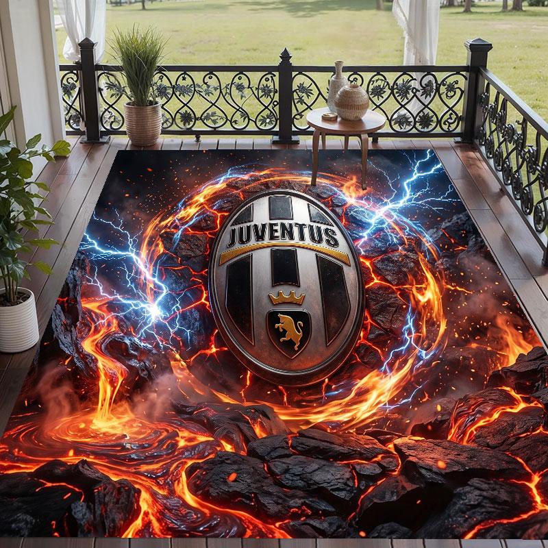 Soft Floor Carpet Juventus FC Pattern Area Rug Decorative Mat For Home Room Decoration