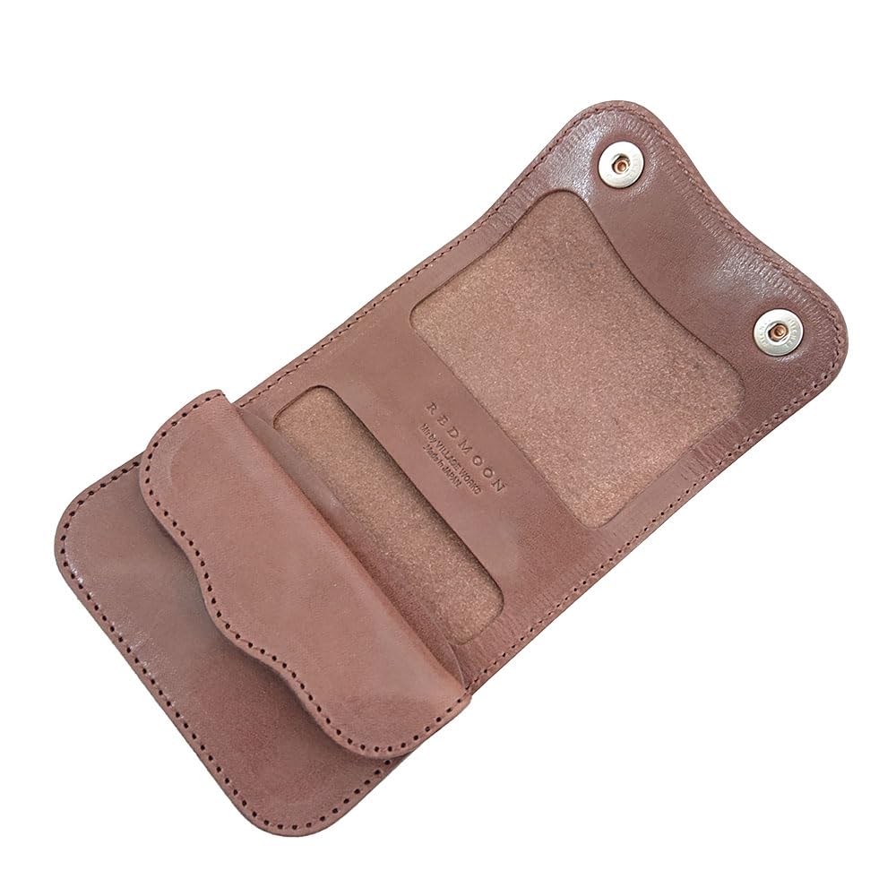 REDMOON Красная Луна Трехскладной кошелек для мужчин, Бренд кожгалантереи, Натуральная кожа, Сделано в Японии, TMW-CC (СКБ (коричневый))