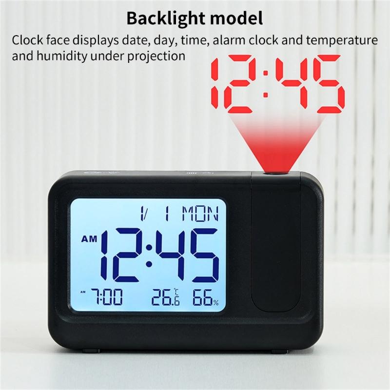 Будильник с датчиком света, отображением даты и температуры, прочный, многофункциональный, для прикроватной тумбочки