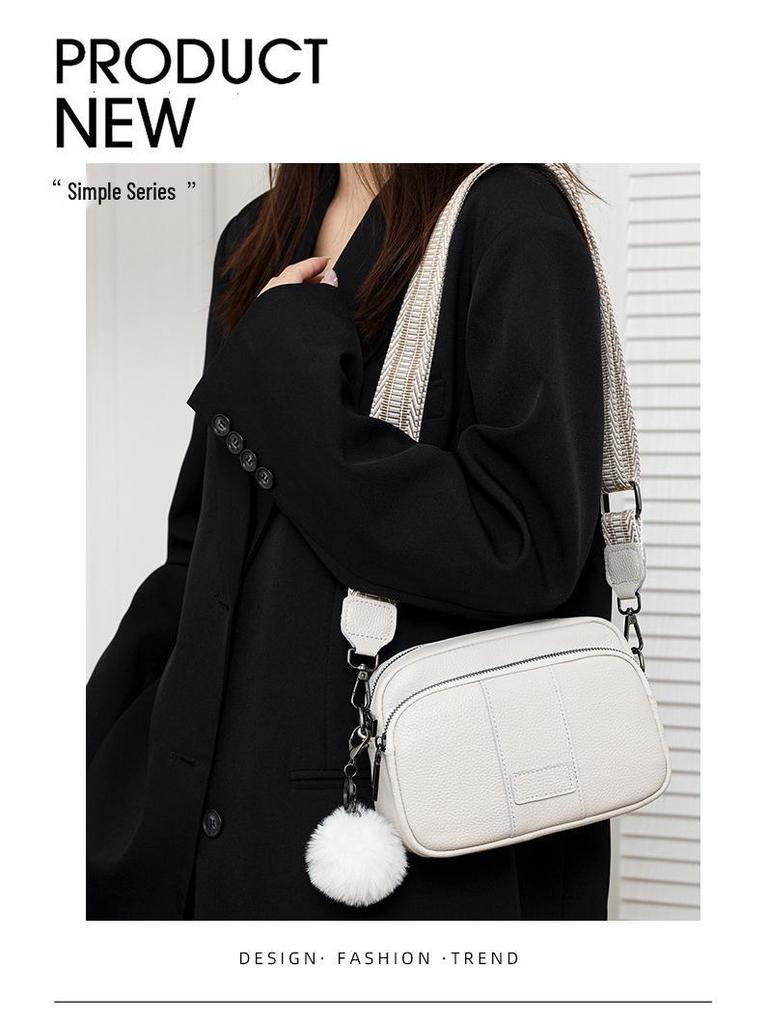 Женская сумка из натуральной кожи через плечо и кроссбоди - Модная однотонная, маленький квадратный дизайн