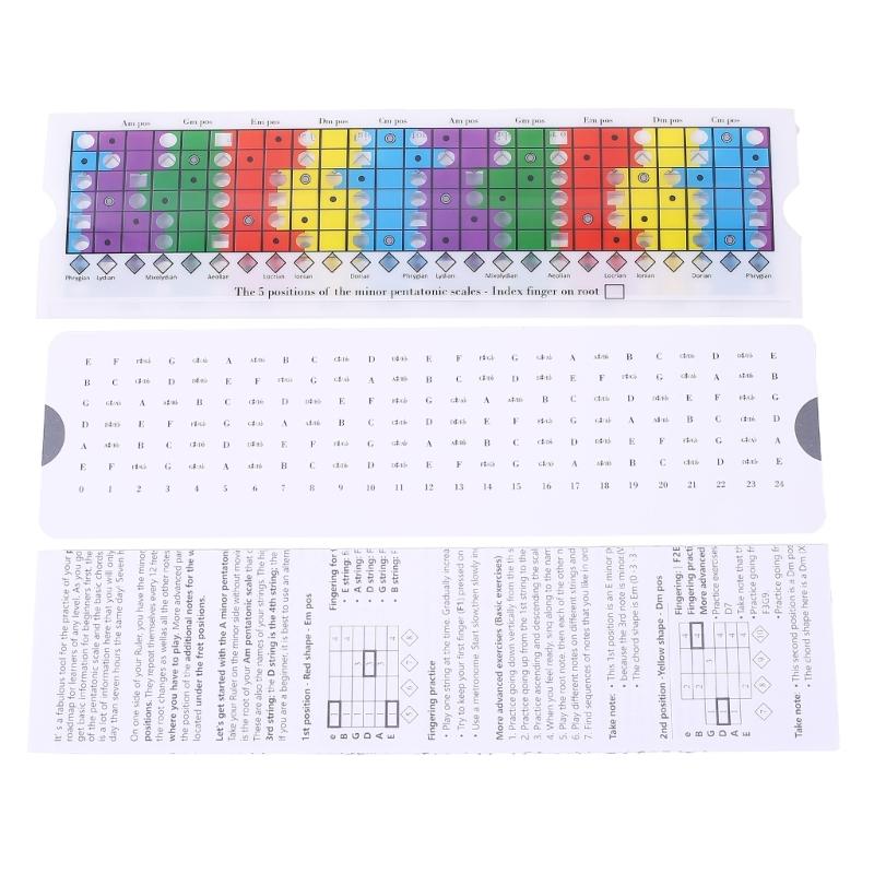 Portable Guitar Scales Sliding Ruler Pentatonic Sliding Ruler Guitar Learning Tool for Beginners and Professionals
