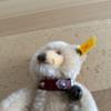 [USED] German Steiff teddy bear wearing a bell collar, rare stuffed toy