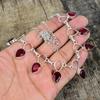 Red Garnet Silver Necklace, Red Garnet Color Necklace, Gemstone Necklace, 925 Sterling Silver Jewelry, 925 Silver Crystal Dainty Necklace For Her