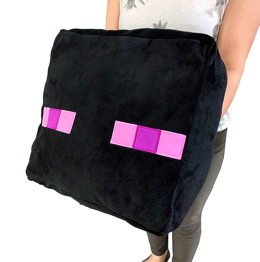 MINECRAFT Creeper Enderman Thick Cut Face Cushion Plush Toy Extra Large Big Size 35 x 35 x 10cm Official Goods Approx. (Enderman)