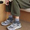 Men Striped Crew Socks Thickened Warm Ribbed Terry Socks Winter Thermal Casual Socks for Sports Daily Errands Work Wear