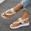 Fashion Roman Style Flat Sandals for Women Summer 2024 Lightweight Non Slip Beach Shoes Woman Buckle Strap Clip Toe Gladiator Sandalias
