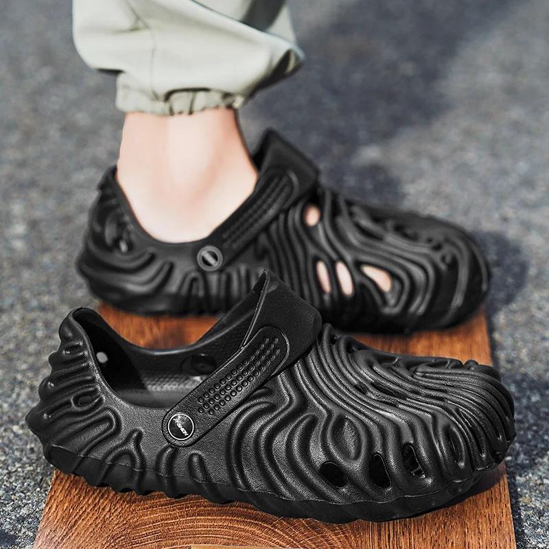 Новые мужские пляжные сандалии, повседневные летние уличные дышащие тапочки, мужские водные сандалии, мужские шлепанцы, легкие сабо, Slieds