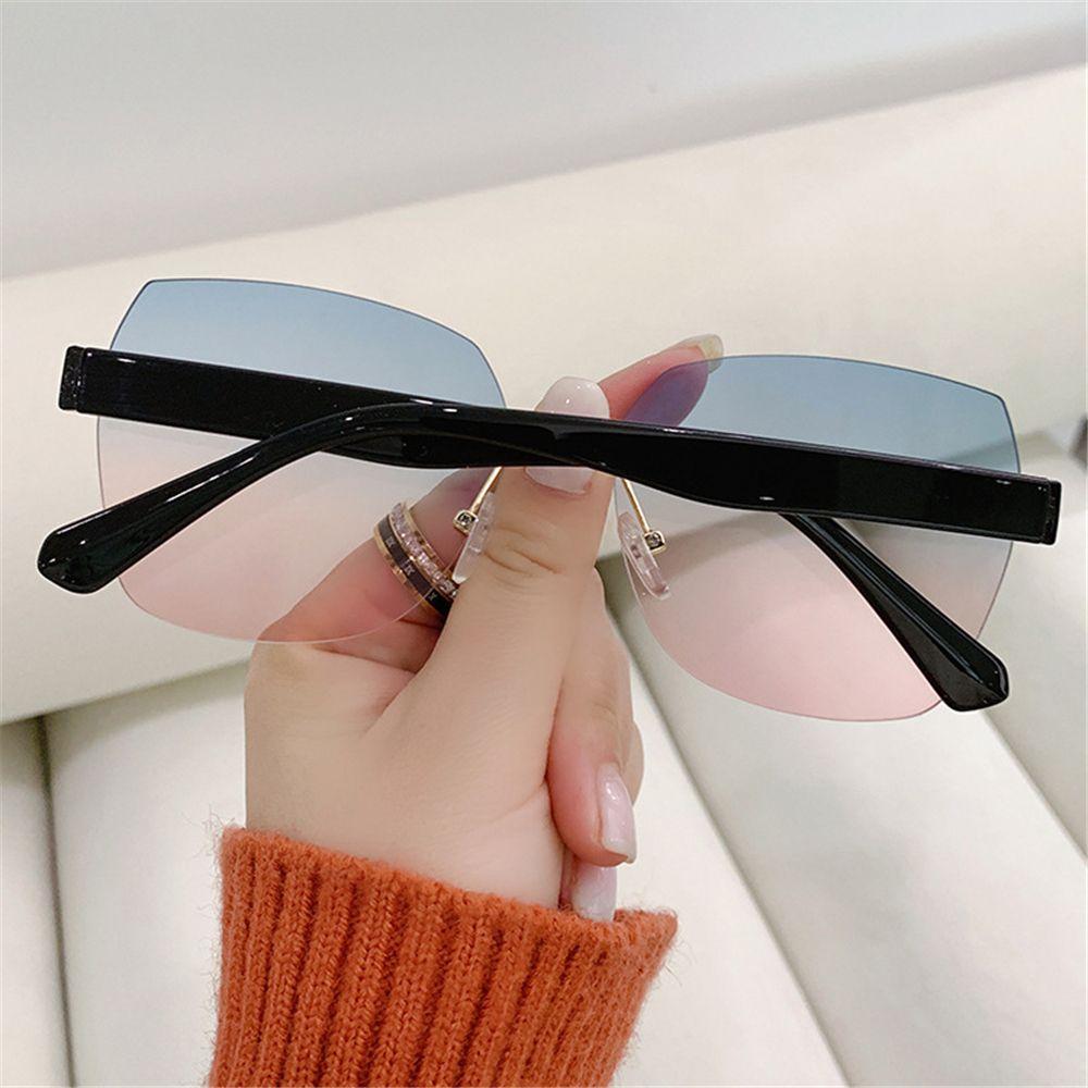 Ladies Eyeglasses Vintage Women Shades Frameless Sun Glasses Rimless Sunglasses Gradient Sunglasses