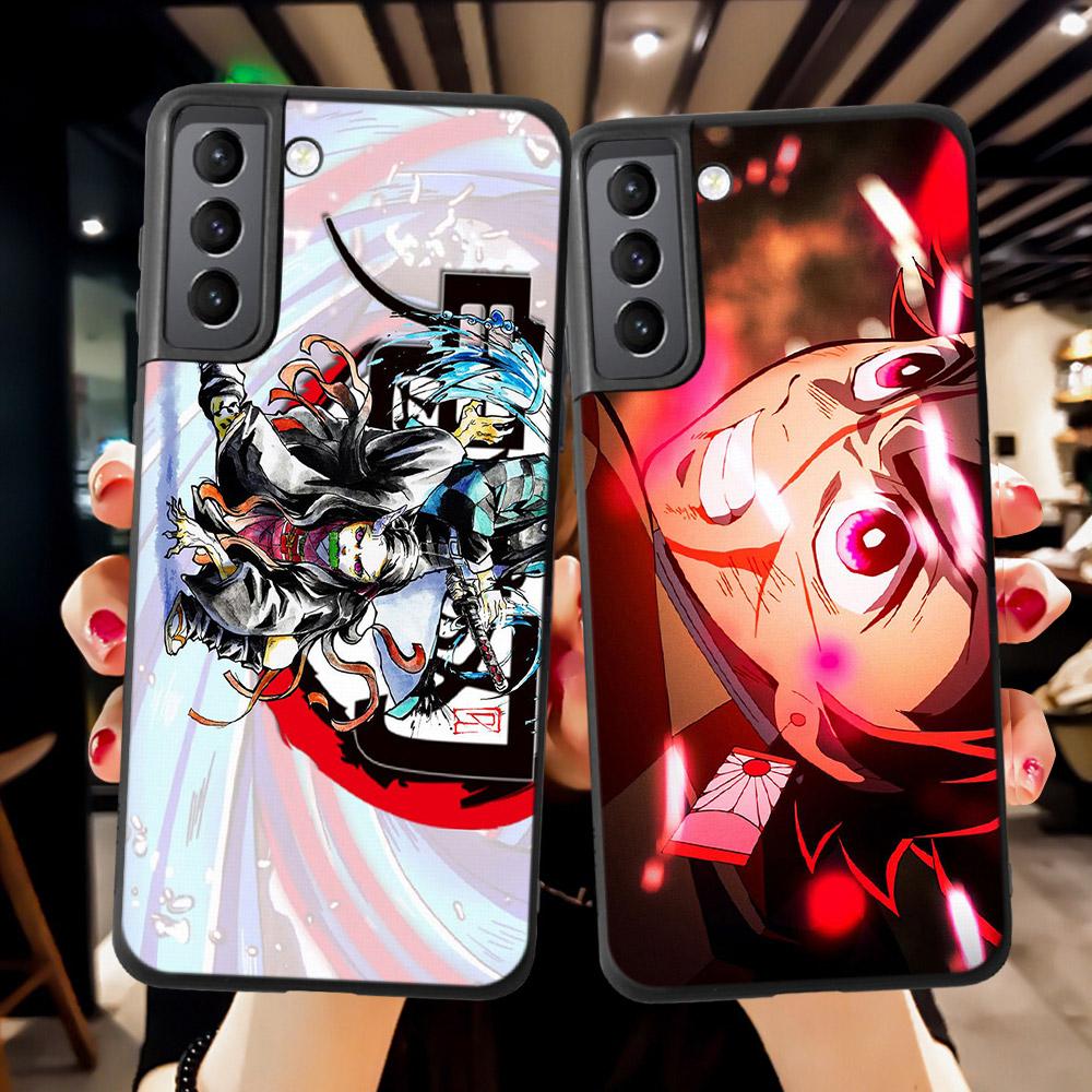 Чехол с рисунком аниме для Samsung Galaxy S9 S8 S10 S21 S22 S20 Plus S21fe S10e Note 20 10plus, мягкие задние чехлы из ТПУ для телефонов Demon Slayer
