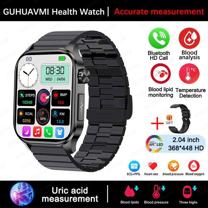 2025 Новые Смарт-часы для Управления Здоровьем Мужские ЭКГ+ФПГ Липиды Крови Мочевая Кислота Фитнес-Трекер Bluetooth Звонок Смарт-часы