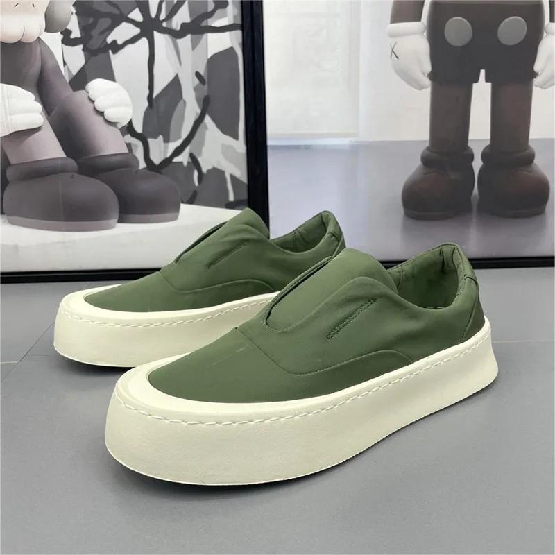 Men's Sneakers Original Designer Slip-on Loafers Ice Silk Breathable Canvas Casual Shoes for Men Platform Walking Shoe Tenis2024